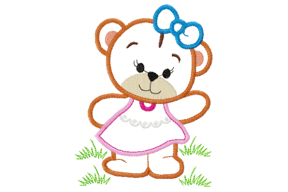 Bear Girl: A Sweet Embroidery Choice for Baby Gifts