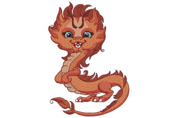 Cute Orange Baby Dragon Embroidery Design Review