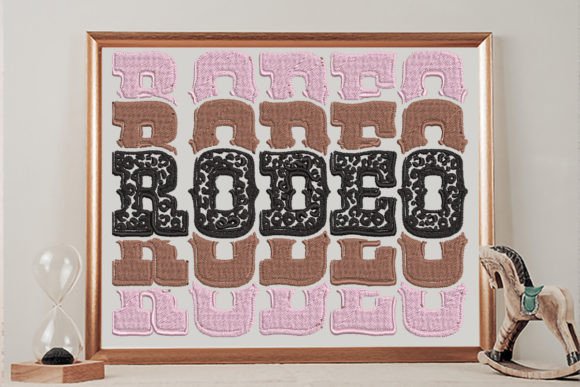 Rodeo Sign, Echo Stacked Text, Western Review
